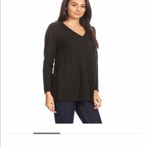 Avenue Black V Neck Sweater Tunic Plus Size 22/24